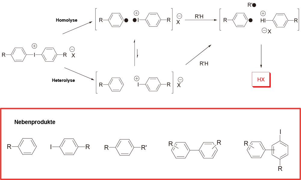 Mechanism of photo decomposition reaction
